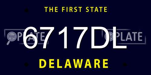 6717DL Delaware License Plate