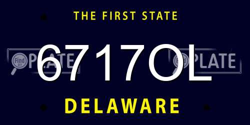 6717OL Delaware License Plate