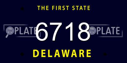6718 Delaware License Plate