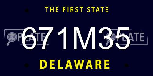 671M35 Delaware License Plate