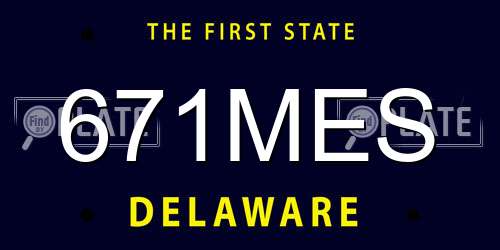 671MES Delaware License Plate
