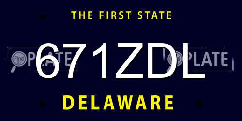 671ZDL Delaware License Plate