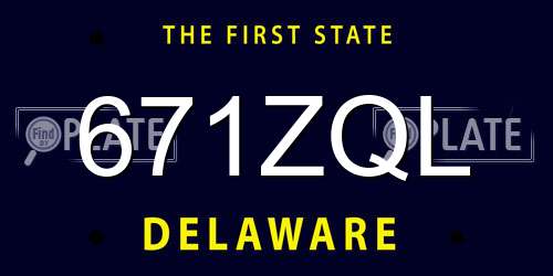 671ZQL Delaware License Plate