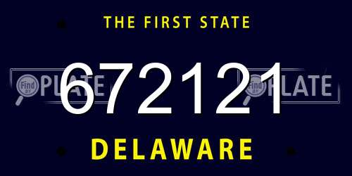 672121 Delaware License Plate