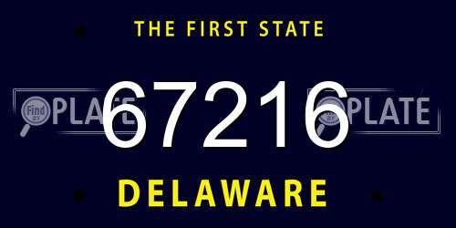 67216 Delaware License Plate