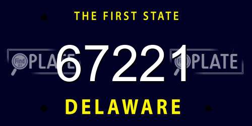 67221 Delaware License Plate