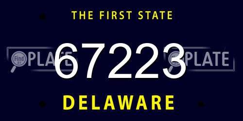 67223 Delaware License Plate