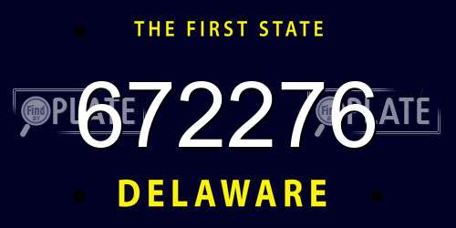 672276 Delaware License Plate