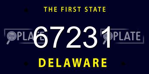 67231 Delaware License Plate