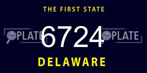 6724 Delaware License Plate