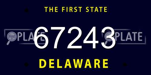 67243 Delaware License Plate