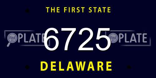 6725 Delaware License Plate