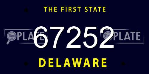 67252 Delaware License Plate