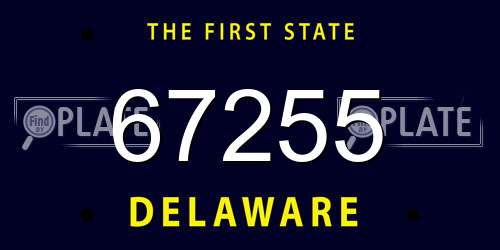67255 Delaware License Plate