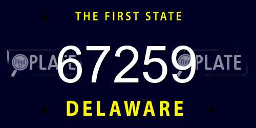 67259 Delaware License Plate