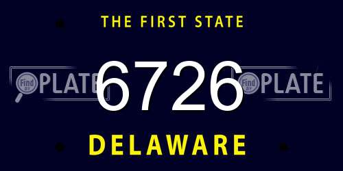 6726 Delaware License Plate