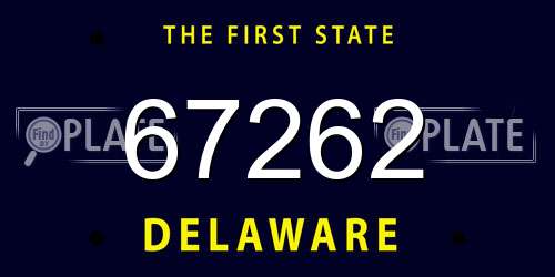 67262 Delaware License Plate