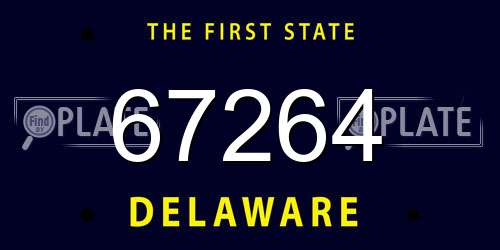 67264 Delaware License Plate