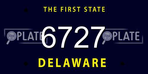 6727 Delaware License Plate