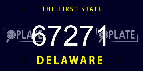 67271 Delaware License Plate