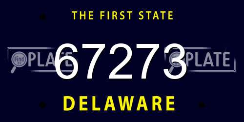 67273 Delaware License Plate