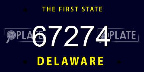 67274 Delaware License Plate