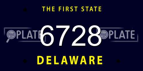 6728 Delaware License Plate