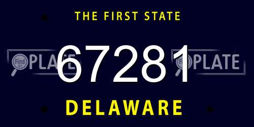 67281 Delaware License Plate