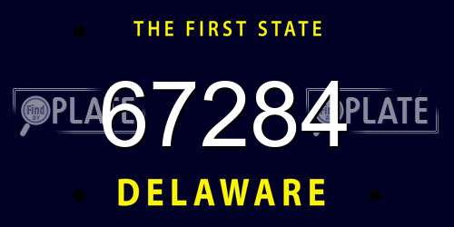 67284 Delaware License Plate
