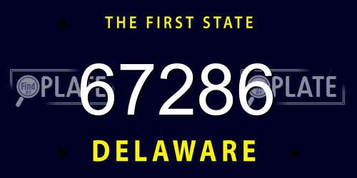 67286 Delaware License Plate