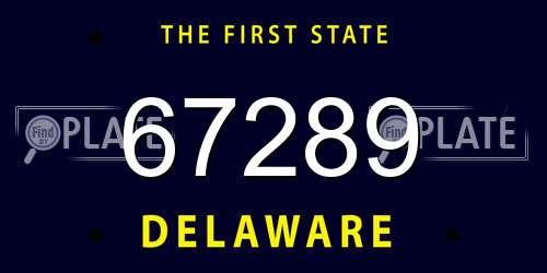 67289 Delaware License Plate