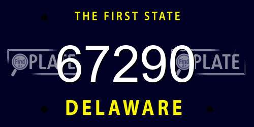 67290 Delaware License Plate