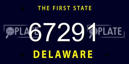 67291 Delaware License Plate