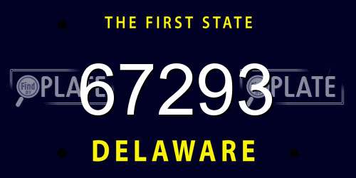 67293 Delaware License Plate