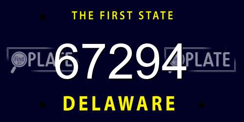 67294 Delaware License Plate