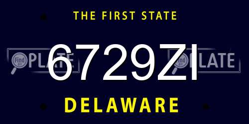 6729ZI Delaware License Plate