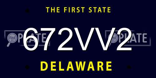 672VV2 Delaware License Plate