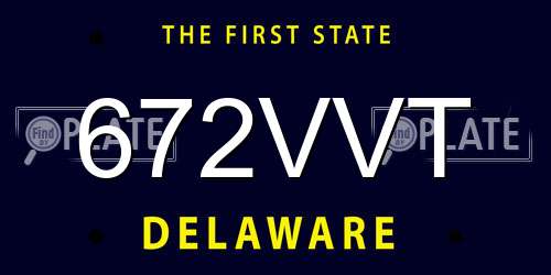 672VVT Delaware License Plate