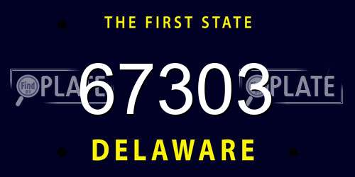 67303 Delaware License Plate