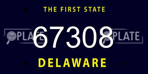67308 Delaware License Plate