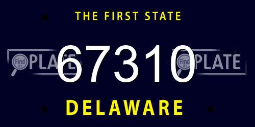 67310 Delaware License Plate