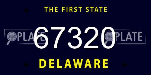 67320 Delaware License Plate