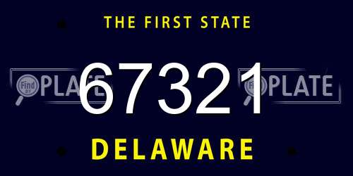 67321 Delaware License Plate