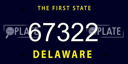 67322 Delaware License Plate