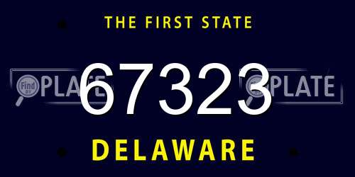 67323 Delaware License Plate