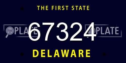 67324 Delaware License Plate