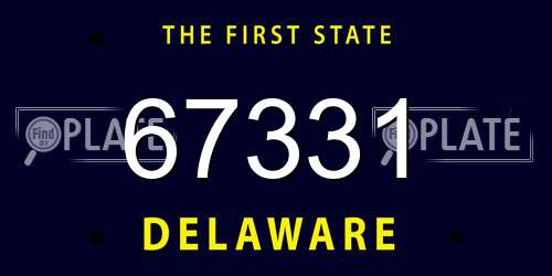 67331 Delaware License Plate