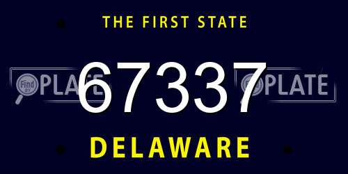 67337 Delaware License Plate