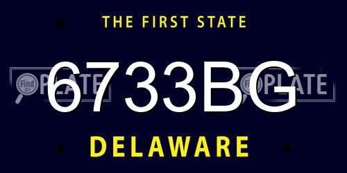 6733BG Delaware License Plate