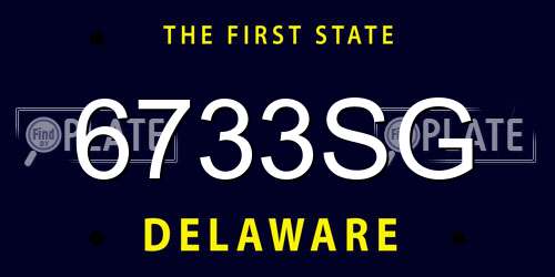 6733SG Delaware License Plate